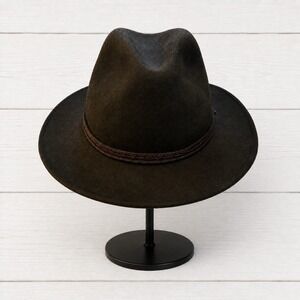 Sunday Afternoons Wool Felt Hat Large Brown Wide Brim Fedora UPF 50+